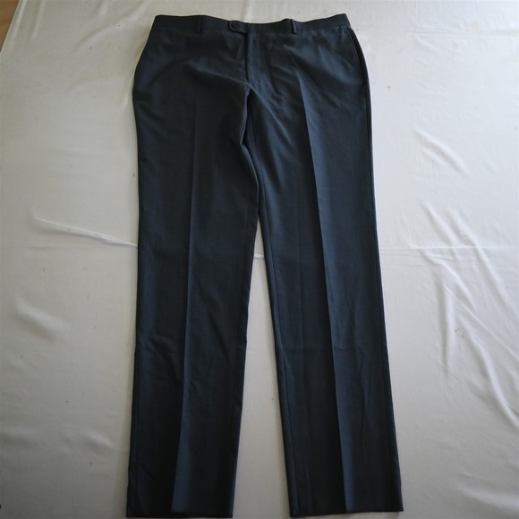 NEW Joseph Abboud 43‎ Blue Sharkskin Super 120s Wool Mens Dress Pants - Picture 1 of 9